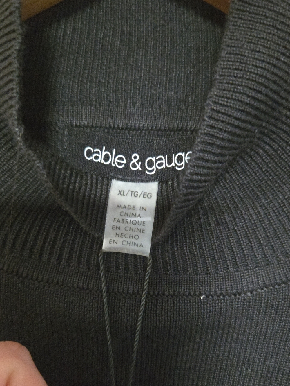 Cable & Gauge Black Long Sleeve Mock Neck Dress with Front Cutout - Picture 2 of 5